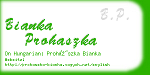 bianka prohaszka business card